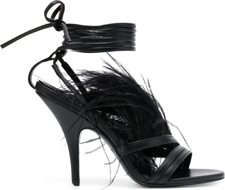 115mm Ankle-Tie Leather Sandals