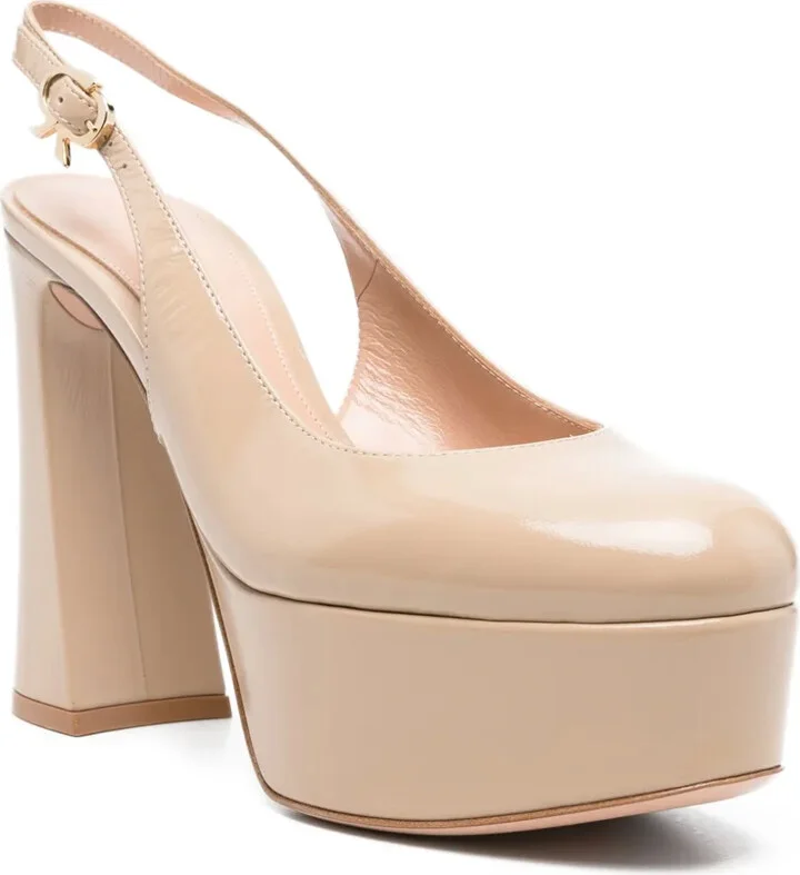 115mm Bessie slingback platform pumps - Image 2