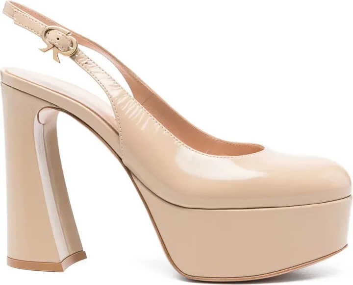 115mm Bessie slingback platform pumps