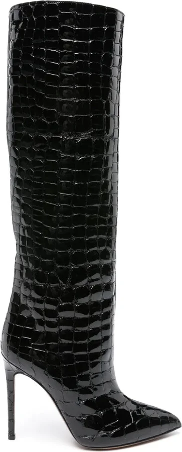 115mm Crocodile-Embossed Leather Boots