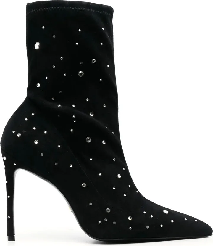 115mm Crystal-Embellished Ankle Boots