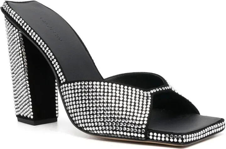 115mm Crystal-Embellished Block Heels - Image 2