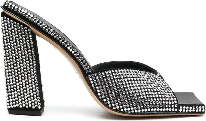 115mm Crystal-Embellished Block Heels