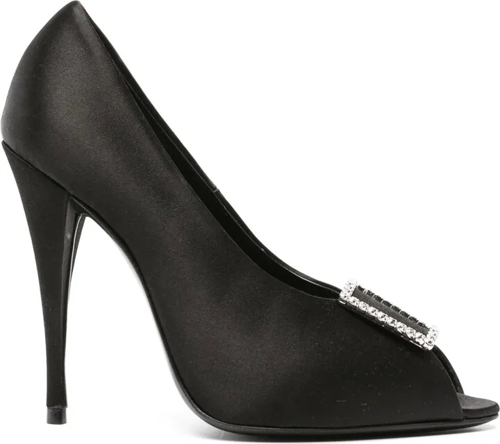 115mm Crystal-Embellished Satin Pumps