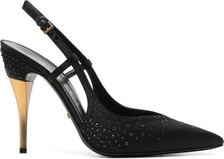 115mm Crystal-Embellished Slingback Pumps