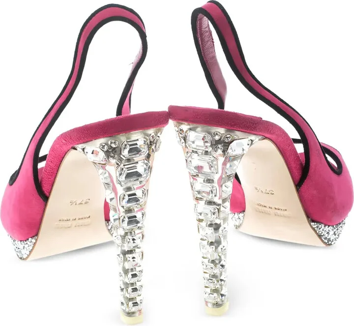 115mm Crystal-Embellished Slingback Sandals - Image 2