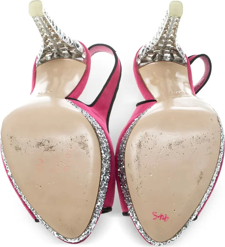 115mm Crystal-Embellished Slingback Sandals - Image 3