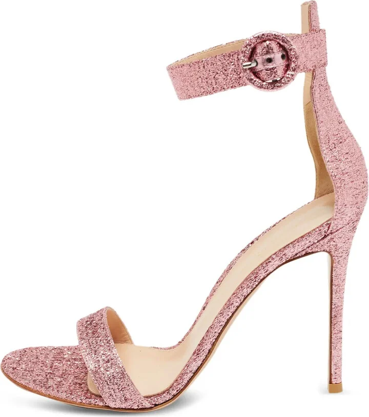 115mm Glitter Ankle-Strap Sandals