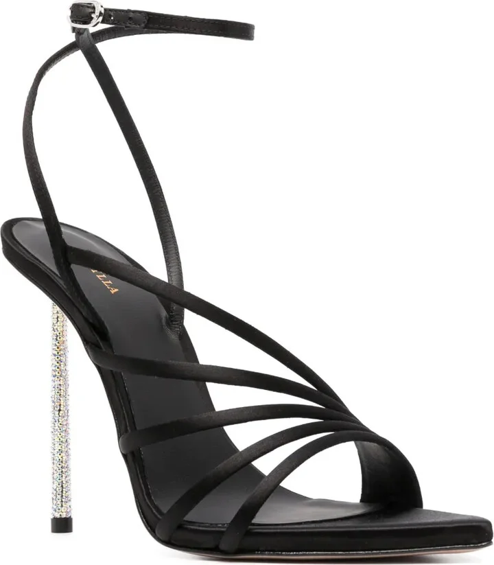 115mm Glittered Satin Sandals - Image 2