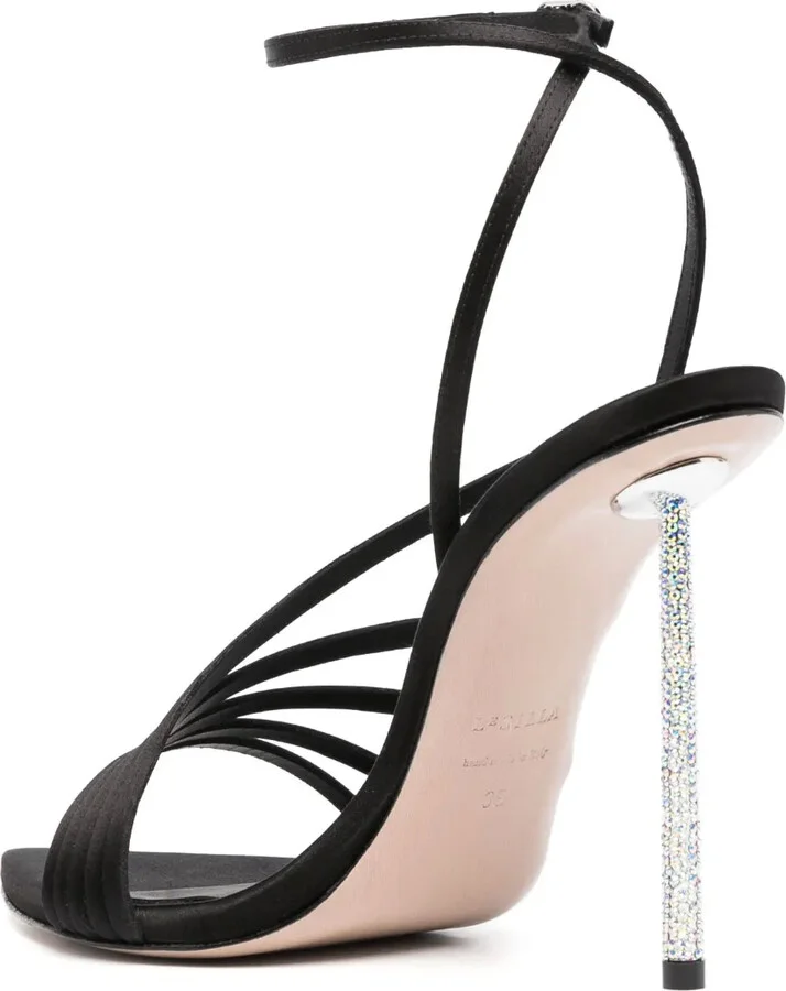 115mm Glittered Satin Sandals - Image 3