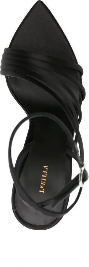 115mm Glittered Satin Sandals - Image 4