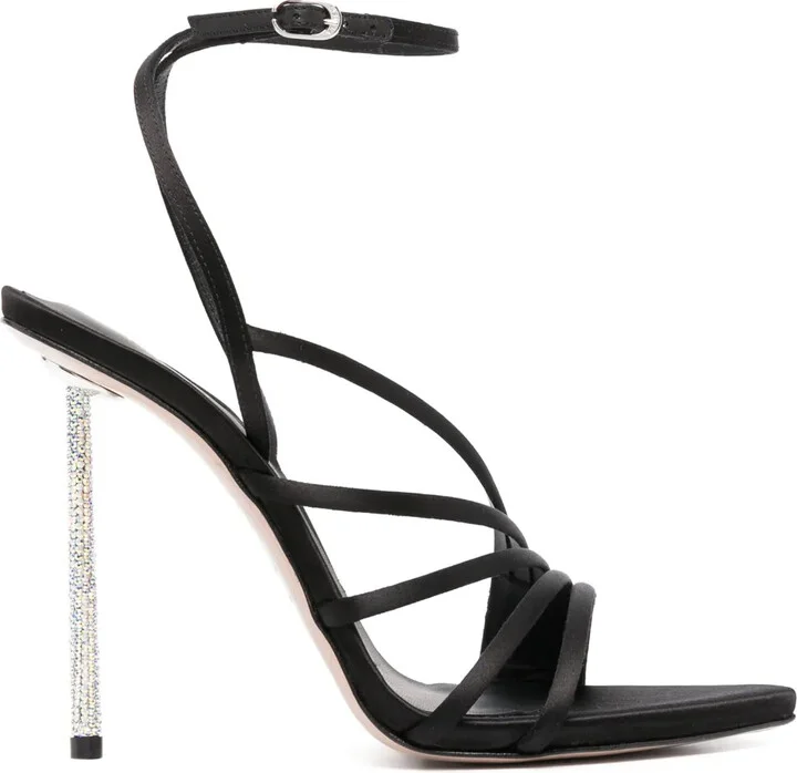 115mm Glittered Satin Sandals