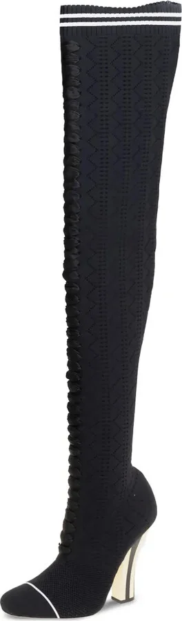 115mm Lace-Up Thigh-High Boots - Image 2