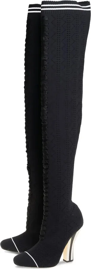 115mm Lace-Up Thigh-High Boots - Image 3