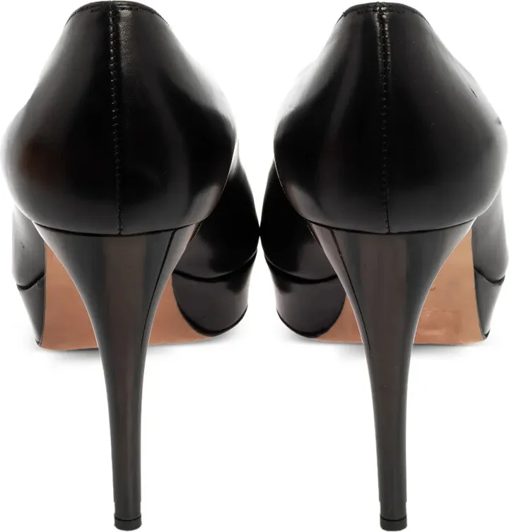 115mm Leather Heeled Pumps - Image 3