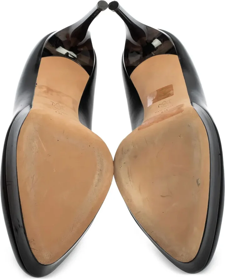 115mm Leather Heeled Pumps - Image 4