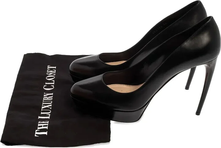 115mm Leather Heeled Pumps - Image 5