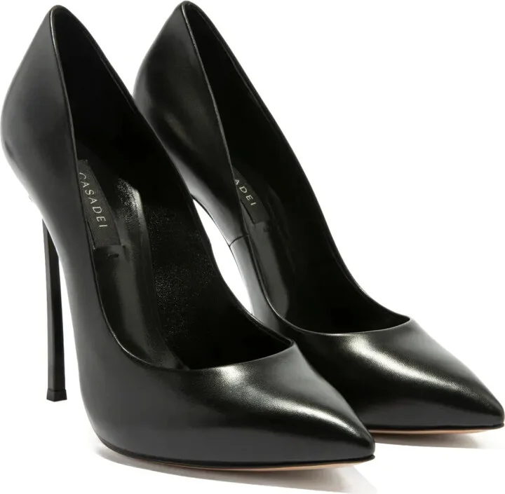 115mm Leather Heeled Pumps - Image 2