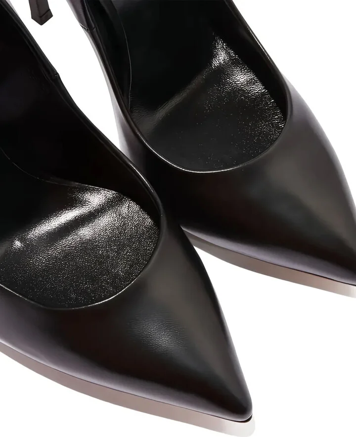 115mm Leather Heeled Pumps - Image 3