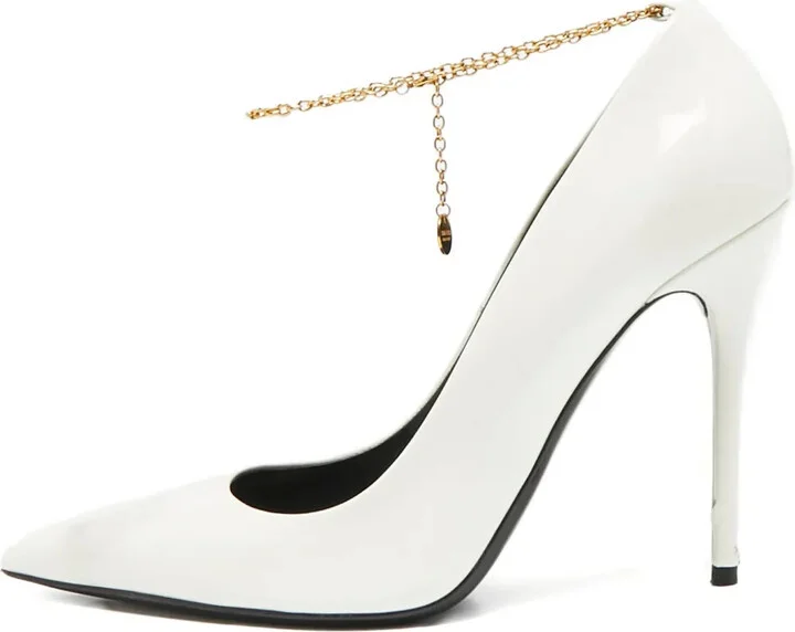 115mm Leather Heeled Pumps
