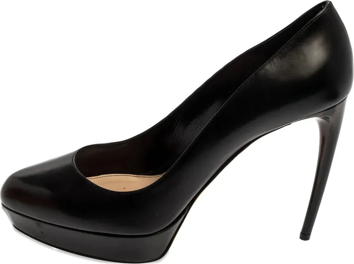 115mm Leather Heeled Pumps