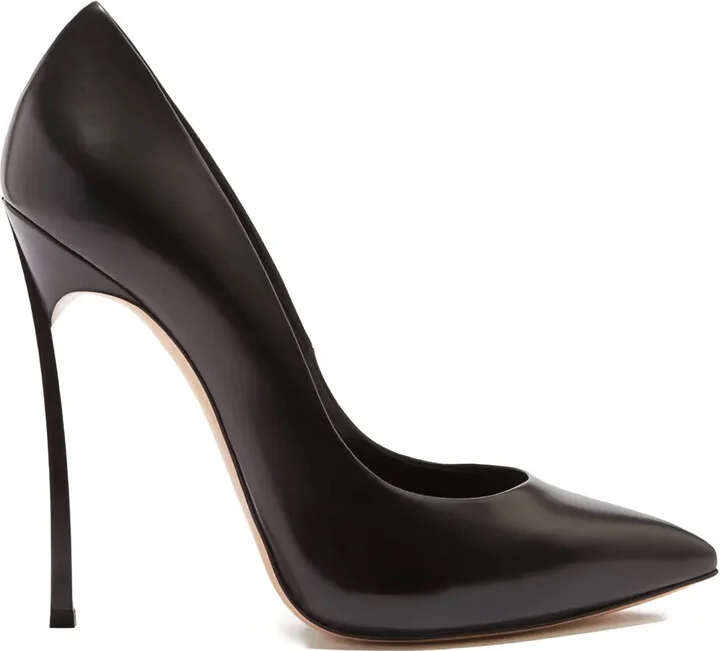 115mm Leather Heeled Pumps
