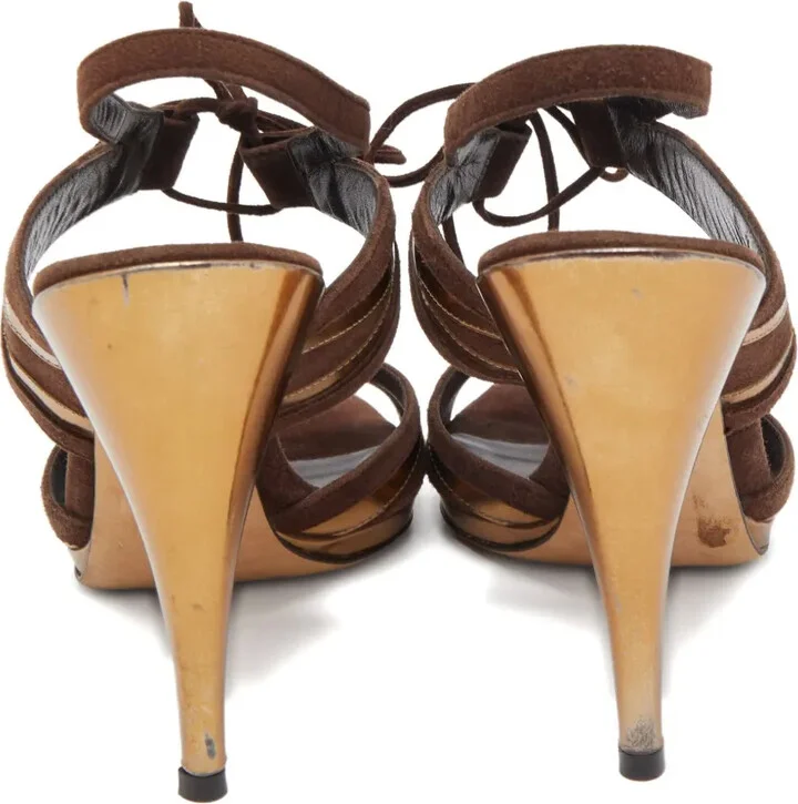 115mm Leather Heeled Sandals - Image 3