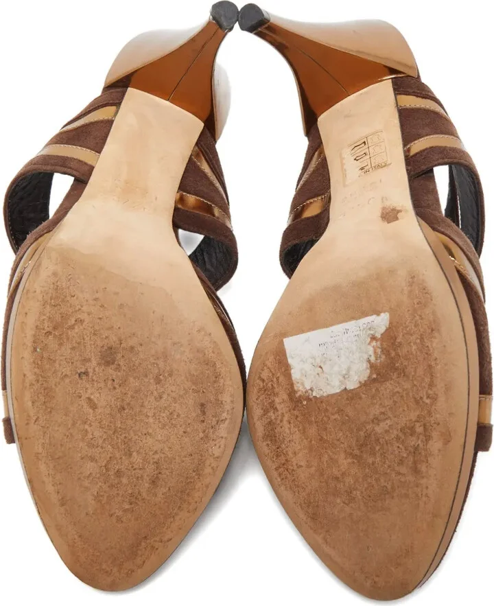 115mm Leather Heeled Sandals - Image 4