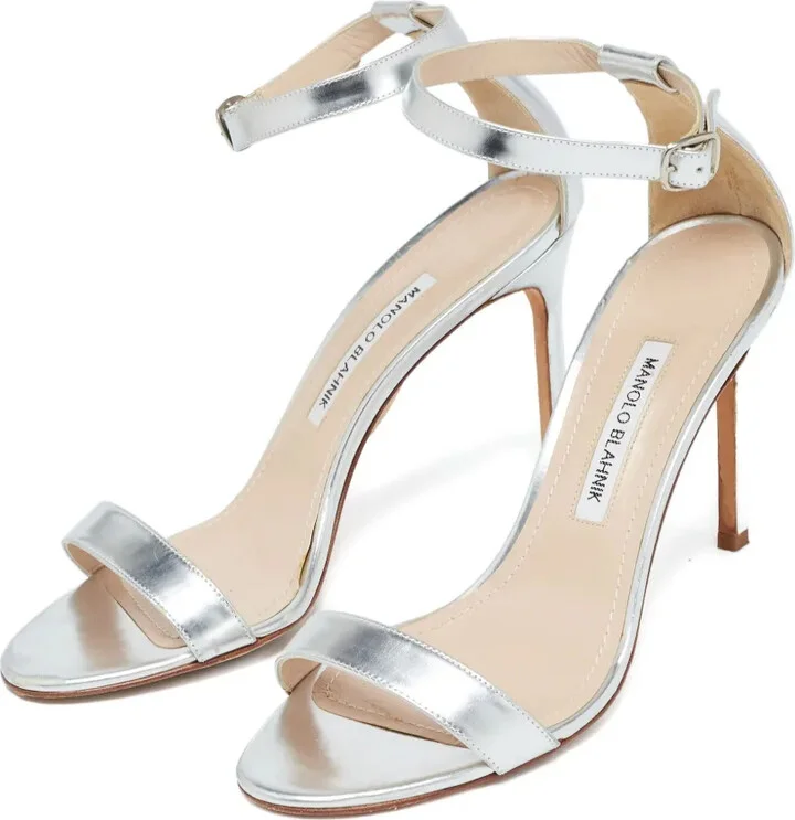 115mm Leather Heeled Sandals - Image 2