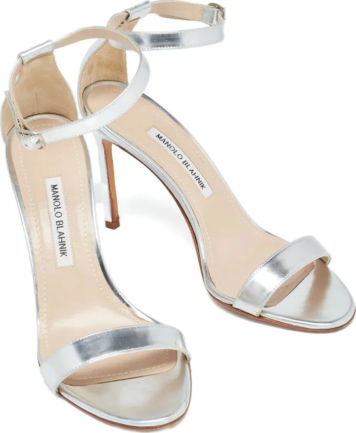 115mm Leather Heeled Sandals - Image 3