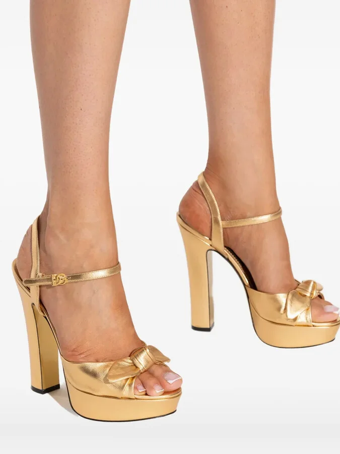 115mm Leather Heeled Sandals - Image 5
