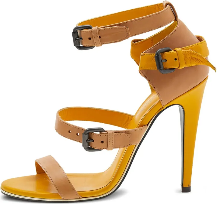 115mm Leather Heeled Sandals
