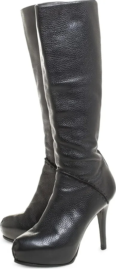 115mm Leather Knee-High Boots - Image 3