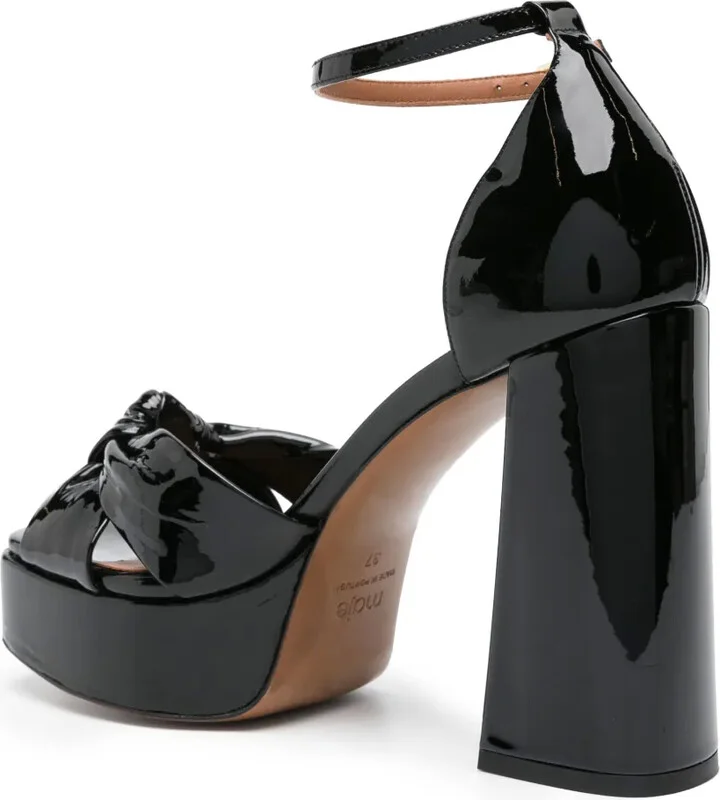 115mm Leather Platform Sandals - Image 3