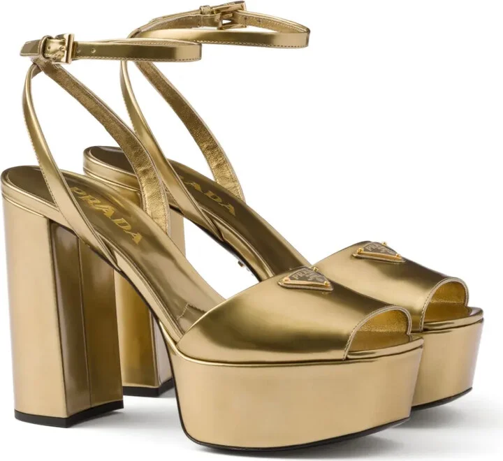 115mm Leather Platform Sandals - Image 2
