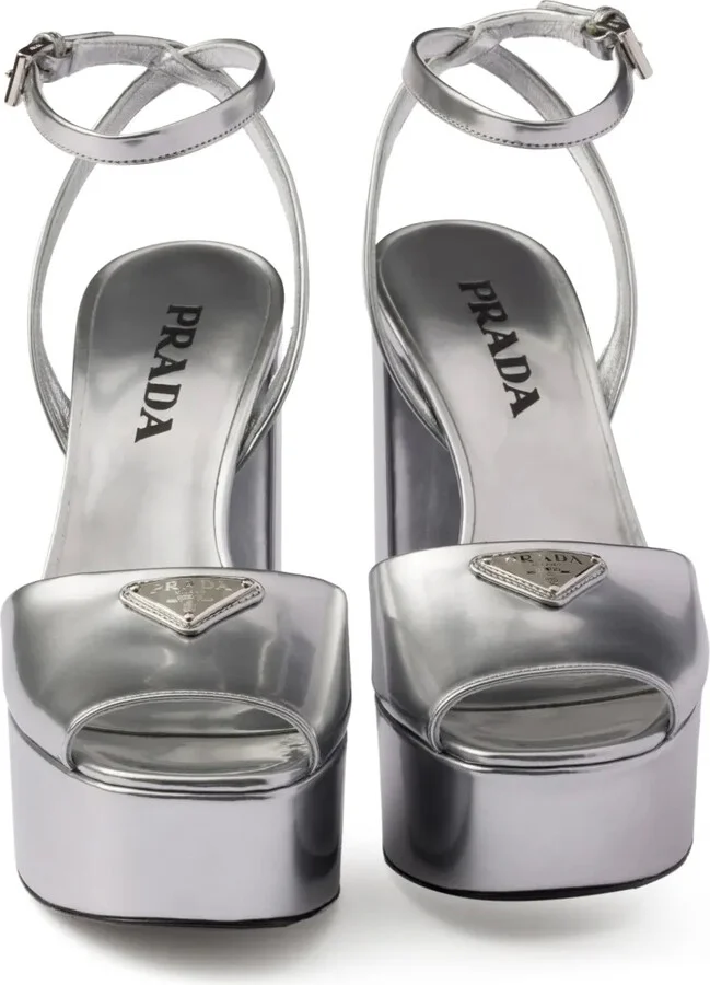115mm Leather Platform Sandals - Image 4