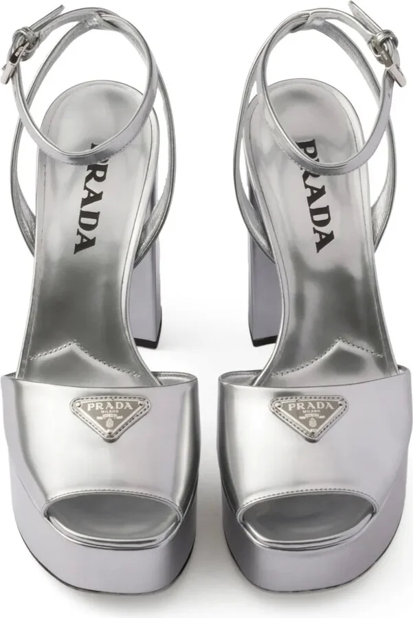 115mm Leather Platform Sandals - Image 5
