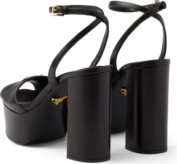 115mm Leather Platform Sandals - Image 3
