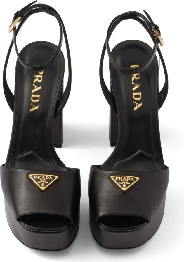 115mm Leather Platform Sandals - Image 4