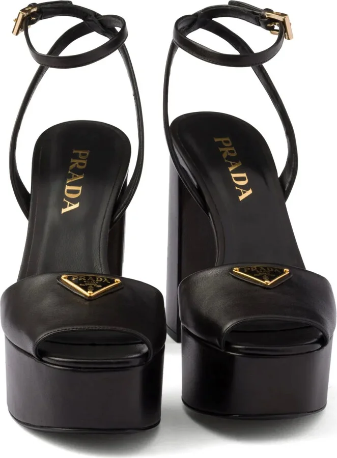 115mm Leather Platform Sandals - Image 5
