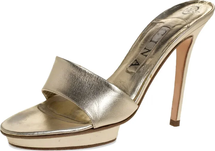 115mm Leather Platform Sandals - Image 2