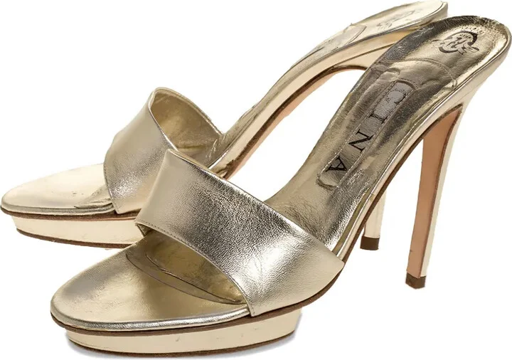 115mm Leather Platform Sandals - Image 3