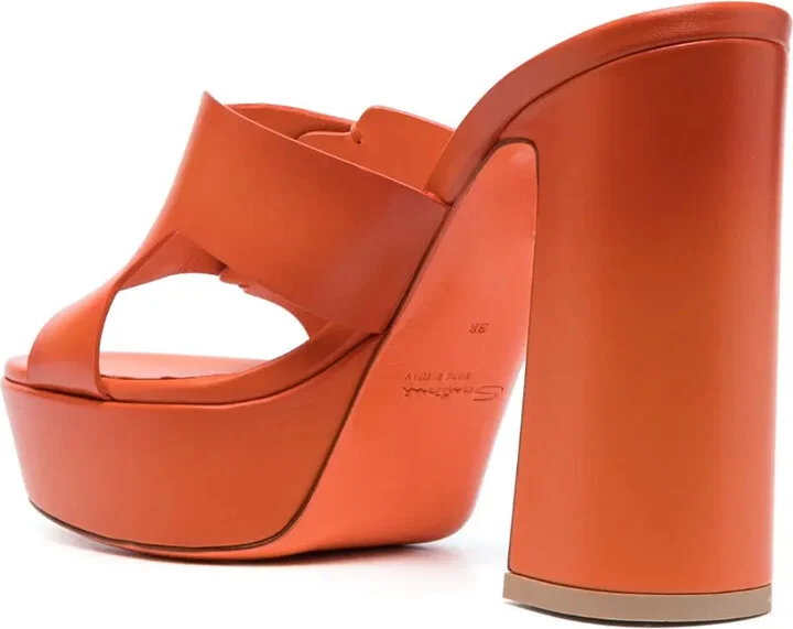 115mm Leather Platform Sandals - Image 3
