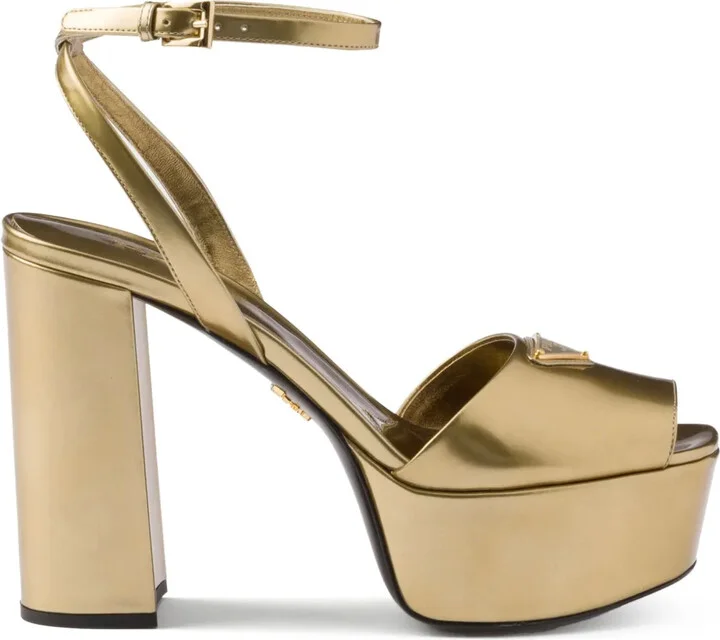 115mm Leather Platform Sandals