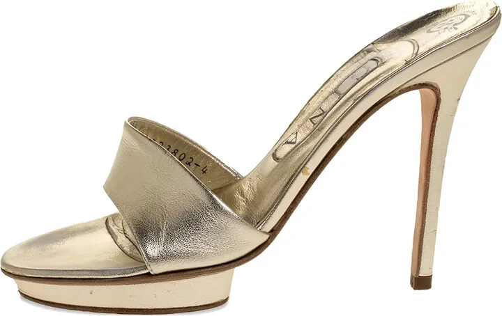 115mm Leather Platform Sandals