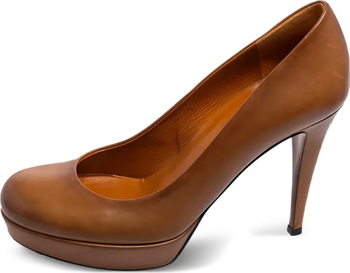 115mm Leather Round-Toe Pumps