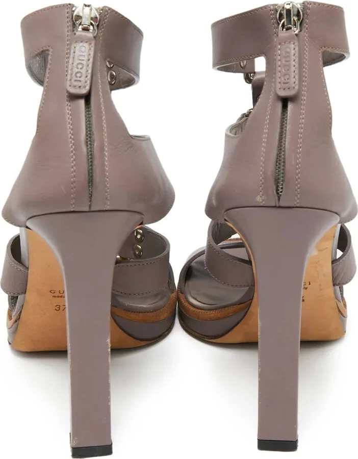 115mm Leather Studded Sandals - Image 3