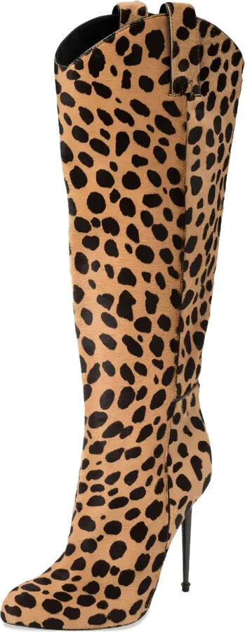 115mm Leopard-Print Knee-High Boots - Image 2