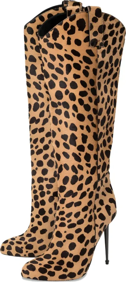 115mm Leopard-Print Knee-High Boots - Image 3