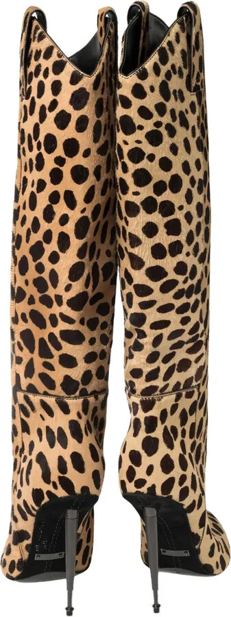 115mm Leopard-Print Knee-High Boots - Image 4